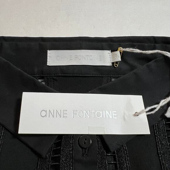 Anne Fontaine Marika Short Sleeve Button Up Shirt Size 40 (6-8) NEW Minimalist - Picture 5 of 10
